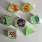 Glowing Mushrooms 7 piece dice set