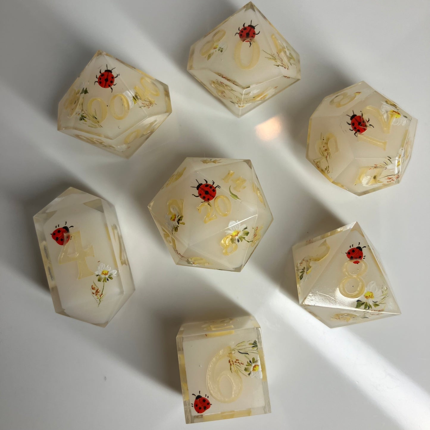 Lady Bugs 7 piece dice set