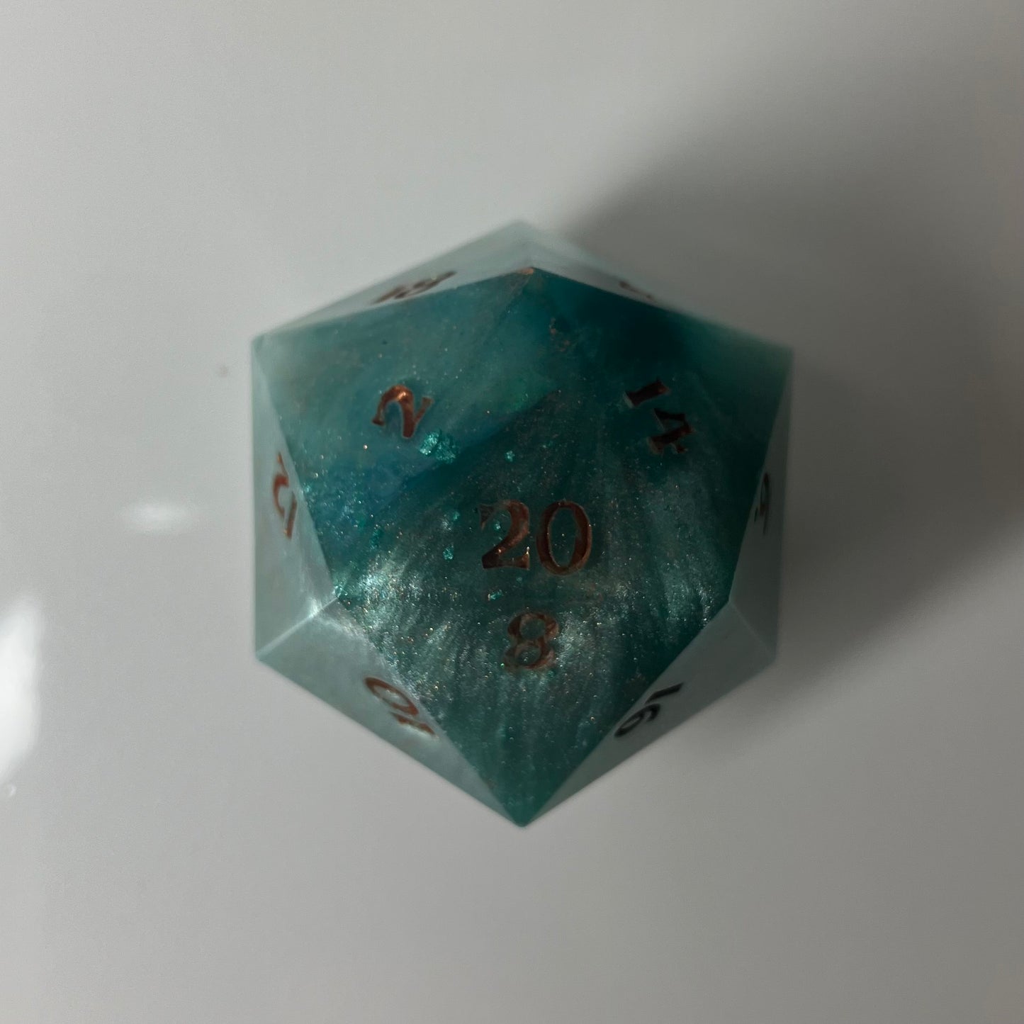 Verdigris and copper resin 30mm d20 chunk