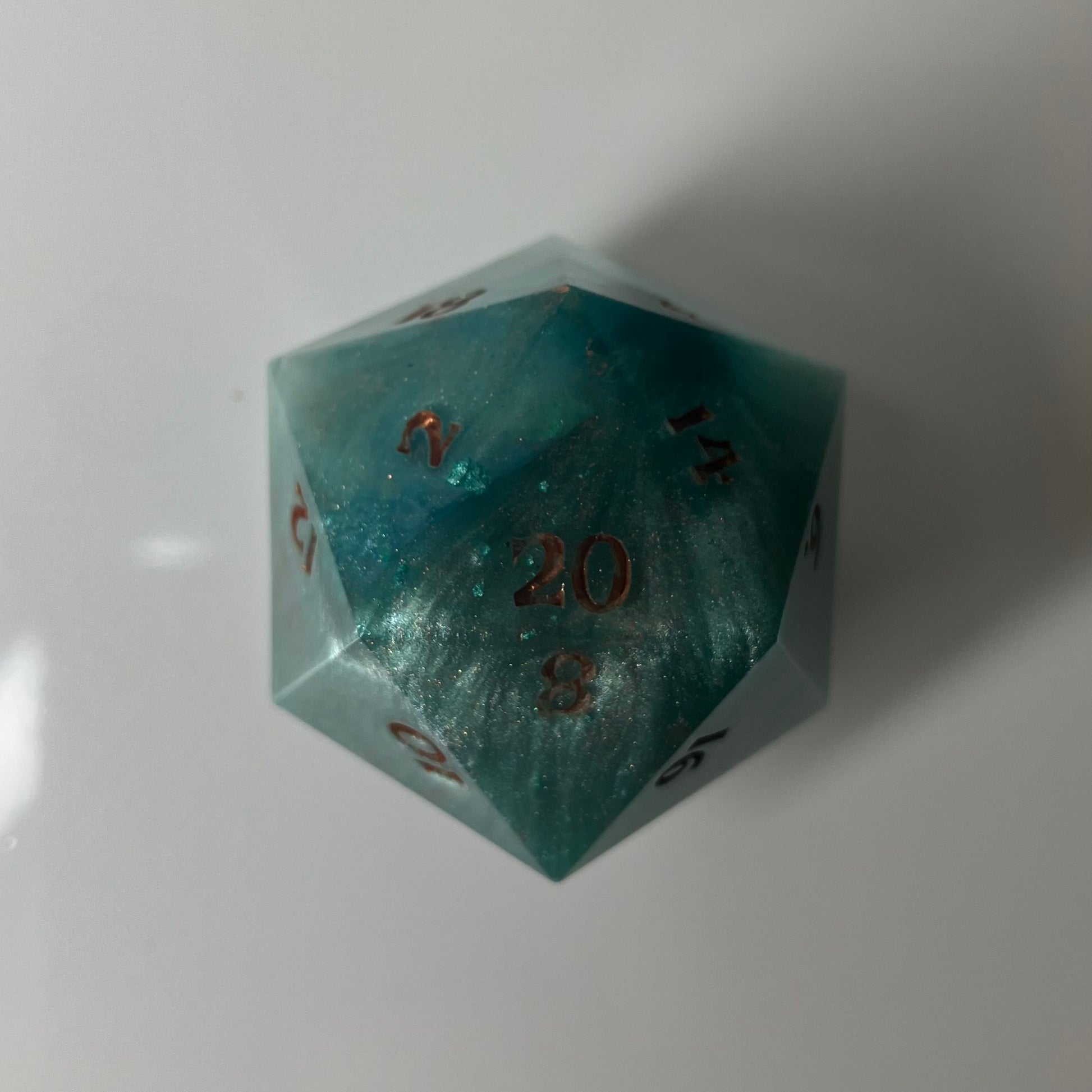 Verdigris and copper resin 30mm d20 chunk
