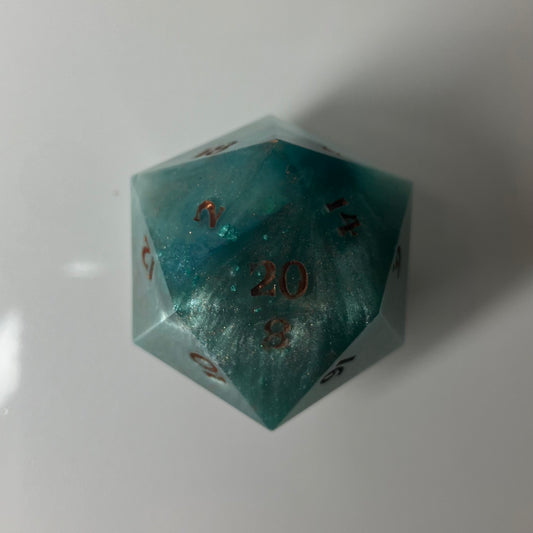 Verdigris and copper resin 30mm d20 chunk