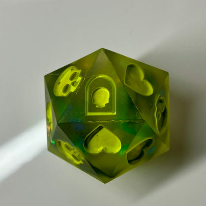 opaque green d20 death save critical fail