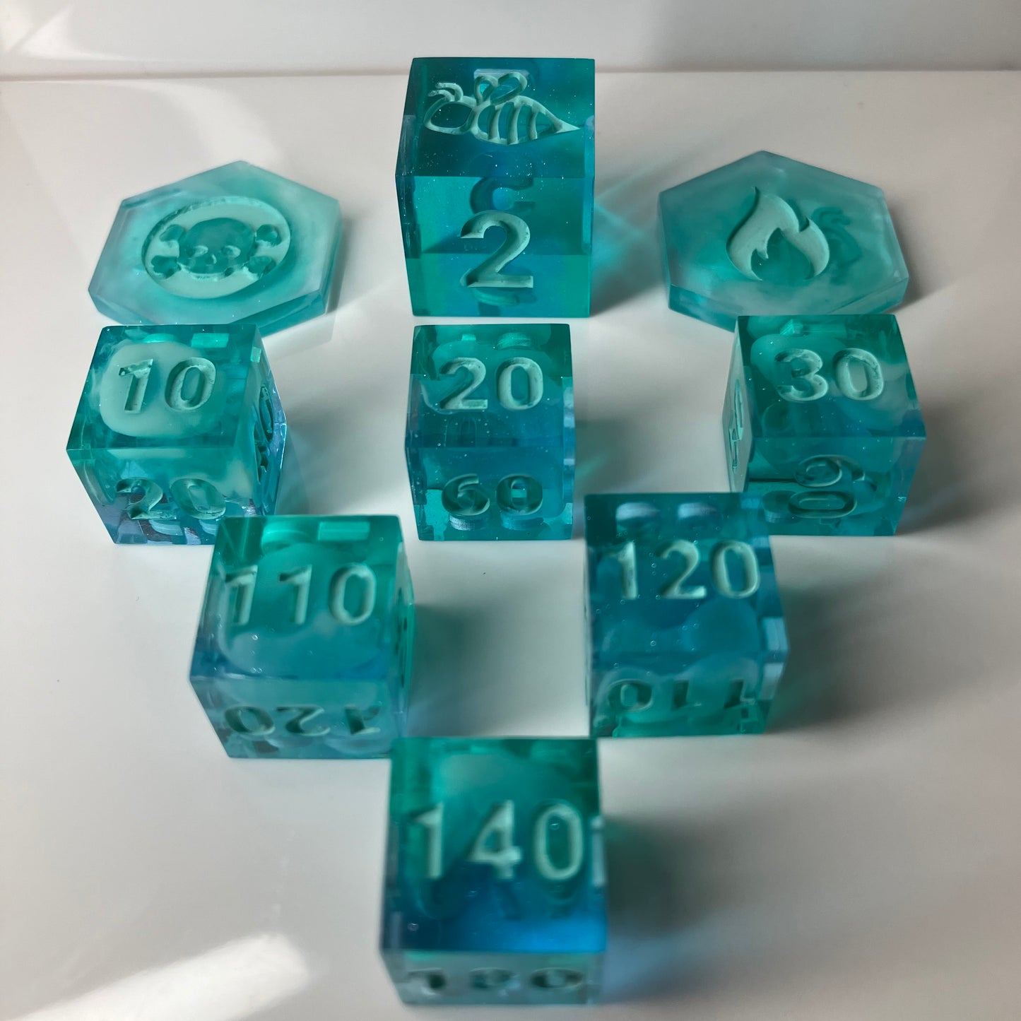 Clear teal sparkling like the aloalan sky for use with the Pokemon TCG