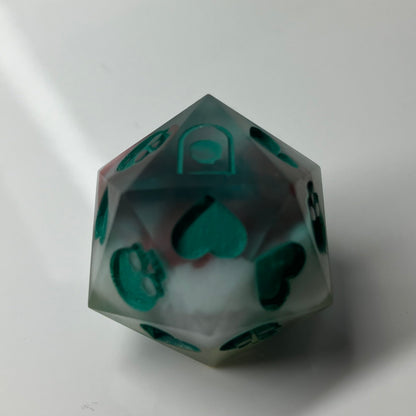 death save d20 that's grey red green and a little bit clear or dnd and pathfinder