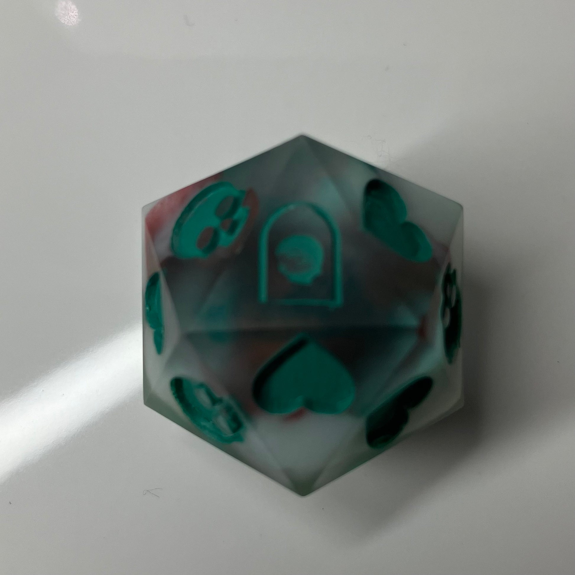 death save d20 that's grey red green and a little bit clear or dnd and pathfinder