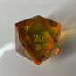 30mm d20 chunk with an orange to green gradient and it sparkles