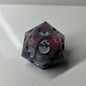 Purple and pink d20 hand painted silver for dnd and pathfinder