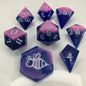 resin dice with glitter and in unique shapes