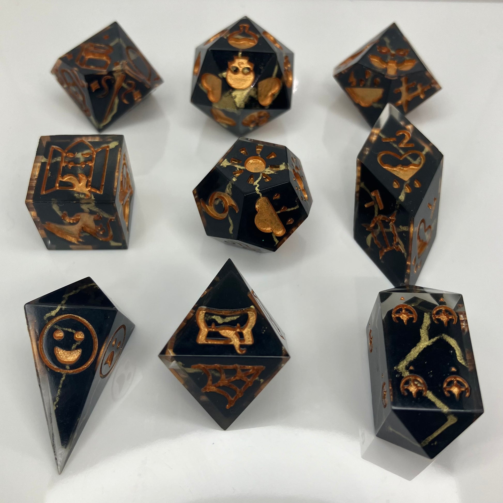 game master dice set inspired by kintsugi