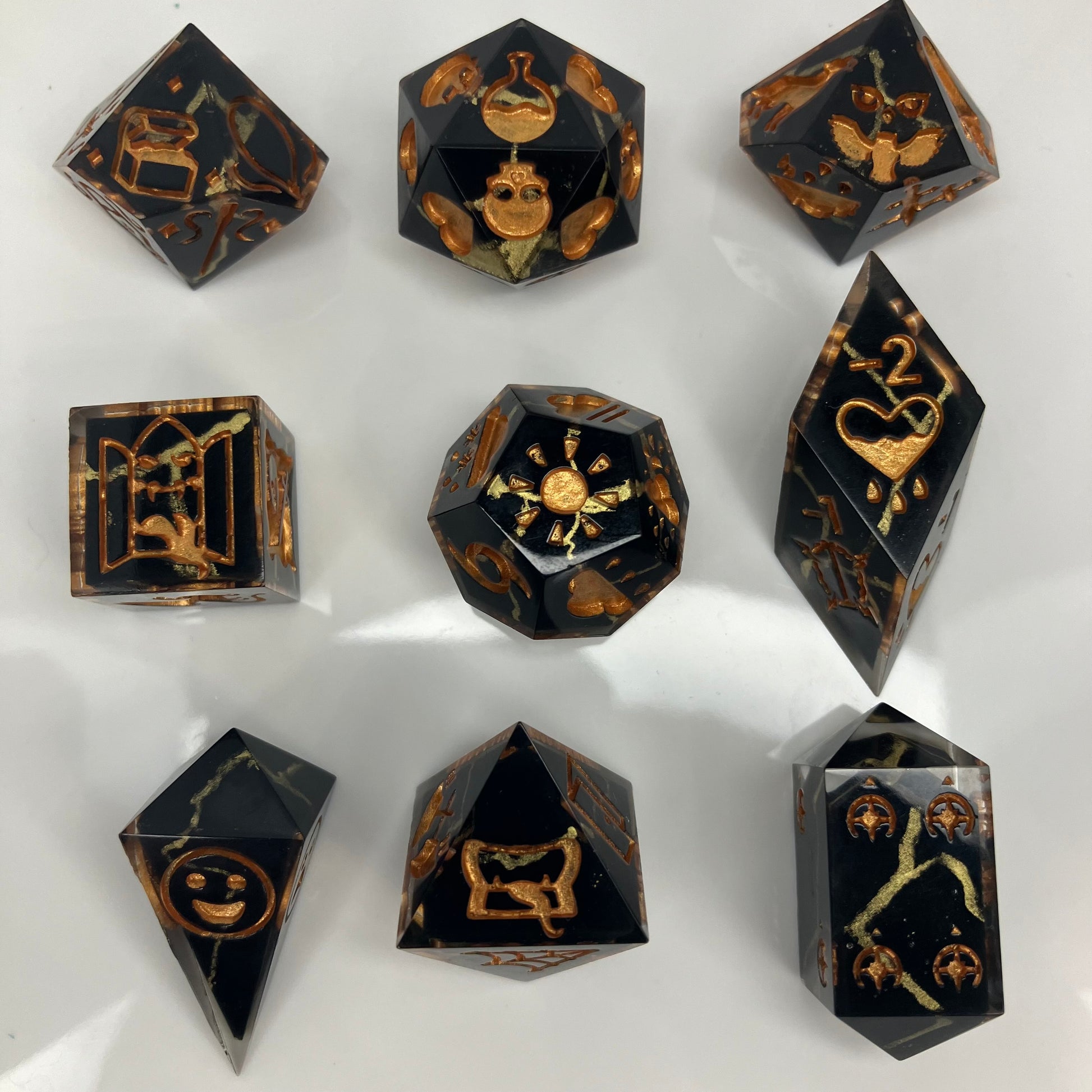 game master dice set inspired by kintsugi