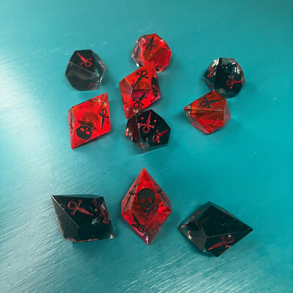 10 piece dice set for Vampire the Masquerade