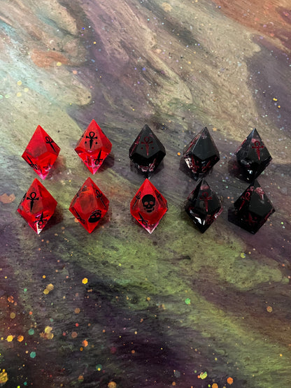 10 Piece dice set for Vampire the Masquerade