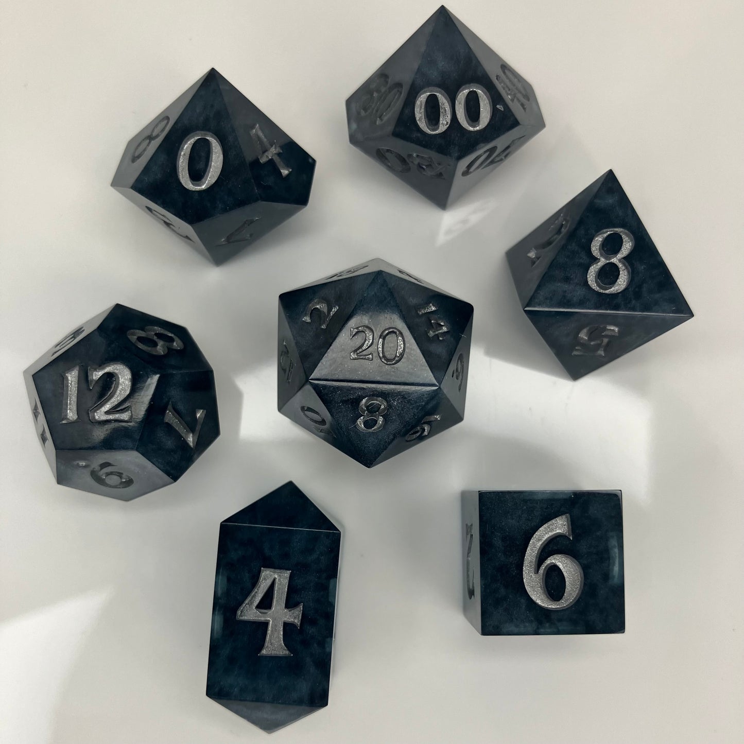 Sapphire Storm 7 piece dice set