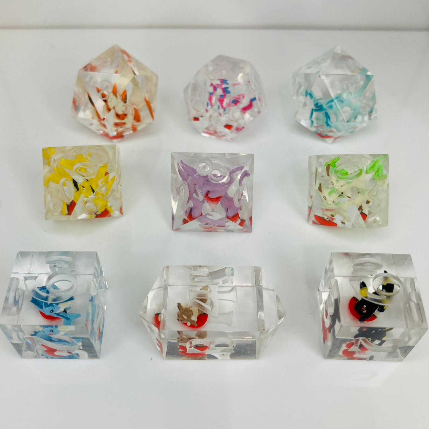 Eevee-lutions 9 piece polyhedral dice set