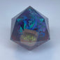 30mm chunk d20 with a hand painted treasure chest and kraken tentacles