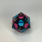 d20 with skulls and hearts for dungeons and dragons death save rolls